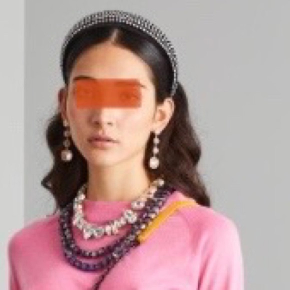 NWOT Marella by Max Mara Crystal Headband Black Fall/Winter/ Holidays - Picture 3 of 14